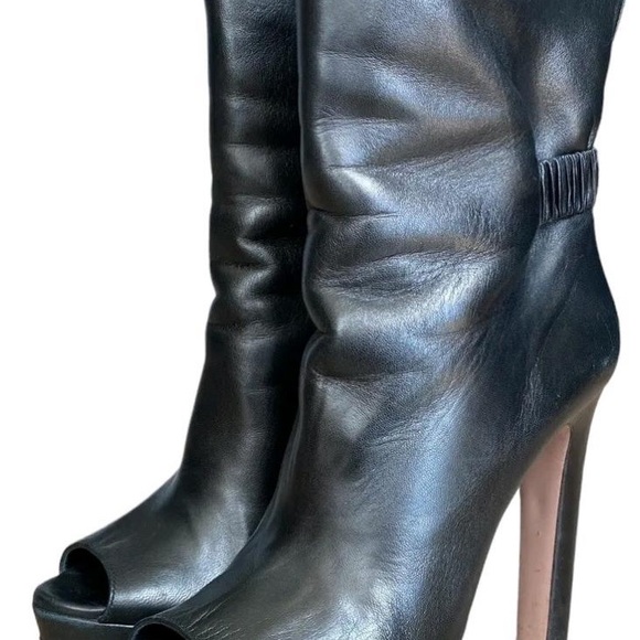 - Prada peep toe platform high heeled ankle booties size 10 - Picture 6 of 11